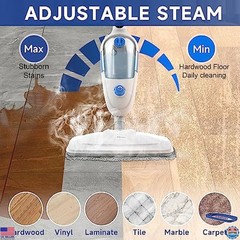 10-in-1 Steam Mop & Handheld Steamer for Vinyl, Carpet, Tile – 23ft Cord, 15oz