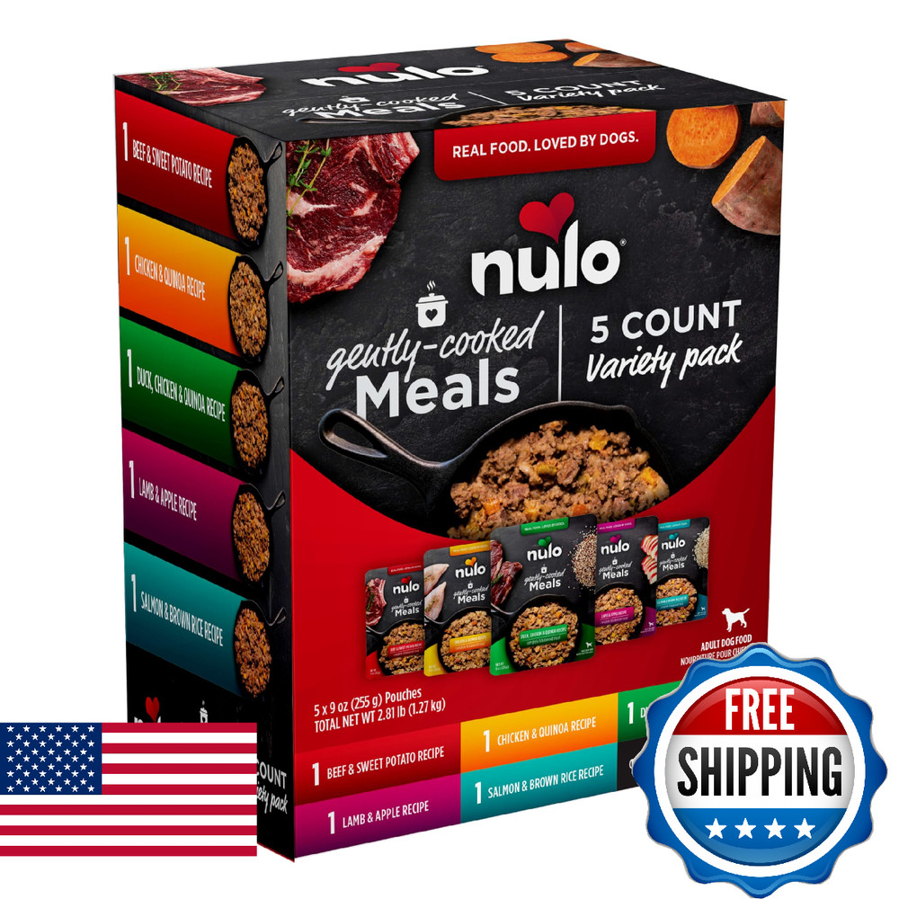 Nulo Gently Cooked Dog Food Variety Pack 9oz Shelf Stable 5 Count