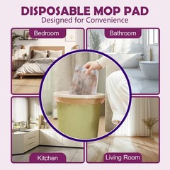Mopping Pad Refill Compatible with Wet Jet Mop, Disposable 60 Count, White