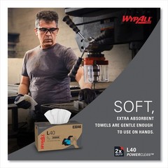 WypAll 03046 10.8 in. x 10 in. POP-UP Box L40 Towels – White (810/Carton) New