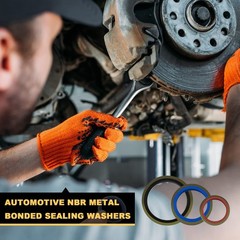 Siptenk 245 PCS Sealing Washers Oil Drain Plug Gasket Metal NBR 245PCS-Zinc