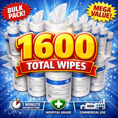 Diversey Oxivir TB Disinfecting Wipes 160/Can 10 Pack 1600 Wipes EPA 70627-77