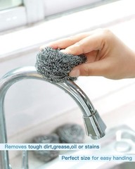 12Pcs Steel Wool Scrubber Pads for Cleaning Dishes, Pans, 20G, Silver
