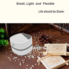 Vishui Upgraded Desk Vacuum Cleaner, Handheld Cordless, USB White