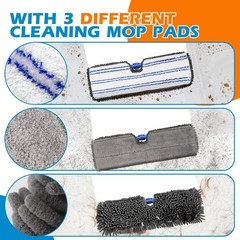 Masthome Dual Sided Flip Mop, Wet Dry Microfiber 16.8 x 5.2 inches, Blue