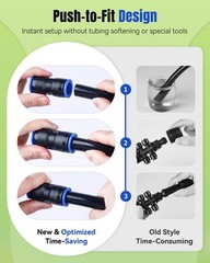 Pawfly 15 Pcs Quick Connect 1/2″ Drip 15 Straight Coupling, Blue