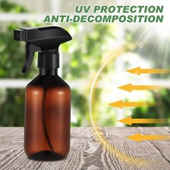 LOYIM 9 Pack 10oz/300ml Plastic Spray Bottle Bulk for Plant 10oz/300ml, Amber