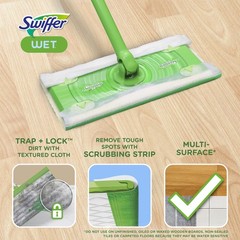 Swiffer Sweep + Mop, Wet Pads Refill, Floor 24 Count (Pack of 1), White