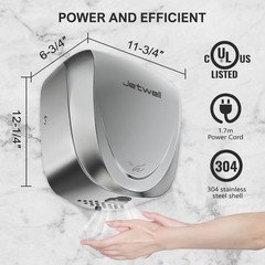 JETWELL 2Pack UL Approved Power Commercial Hand Dryer, HEPA Filter High Speed…