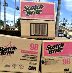 3M 98 Scotch Brite Scouring Pad White 6″ x 9″ (152 x 228mm) 4 Pads Trboxtapes