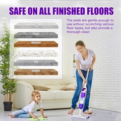 30 Pack Power Mop Pads Compatible with Swiffer 30 Count, Purple