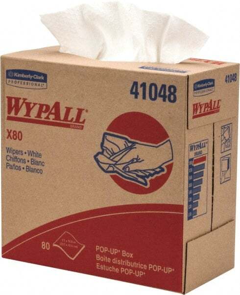 WypAll 82831520/41048 (80 Pop-Up Sheets) White Dry Wipes, 16-3/4″ x 9″ Sheet