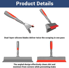 Floor Squeegee for Concrete Floor, 15.8″ Large Heavy Duty Squeegee for Floor