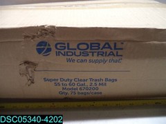 Global Industrial Super Duty Clear Trash Bags 55 to 60 Gal 2.5 Mil, 75 Bags/Case