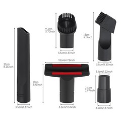 Vacuum Cleaner Attachment 5PC, Household Cleaning 1.37inch, Black