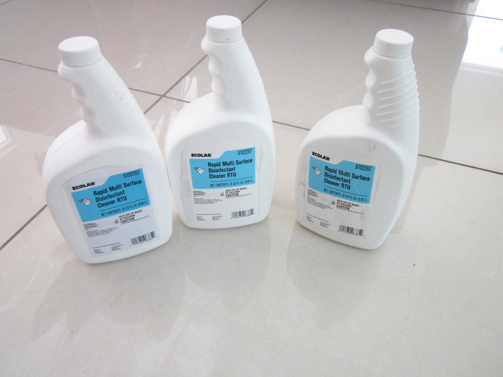 ECOLAB 6102267 Rapid Multi Surface Disinfectant Cleaner 32 OZ LOT OF 3