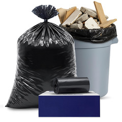 Plasticplace Contractor Trash Bags 40-45 Gallon 3.0 Mil Black Heavy Duty