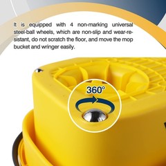 Yocada Commercial Mop Bucket with Wringer Portable Collapsible Plastic Yellow