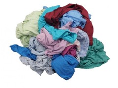 Colored / Knit T-Shirt Rags – 5 LB. Box Cleaning wiping Low Lint Recycled