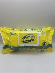 OdoBan Disinfecting Wipes Bleach Free 75 Wipes Lemon Scent