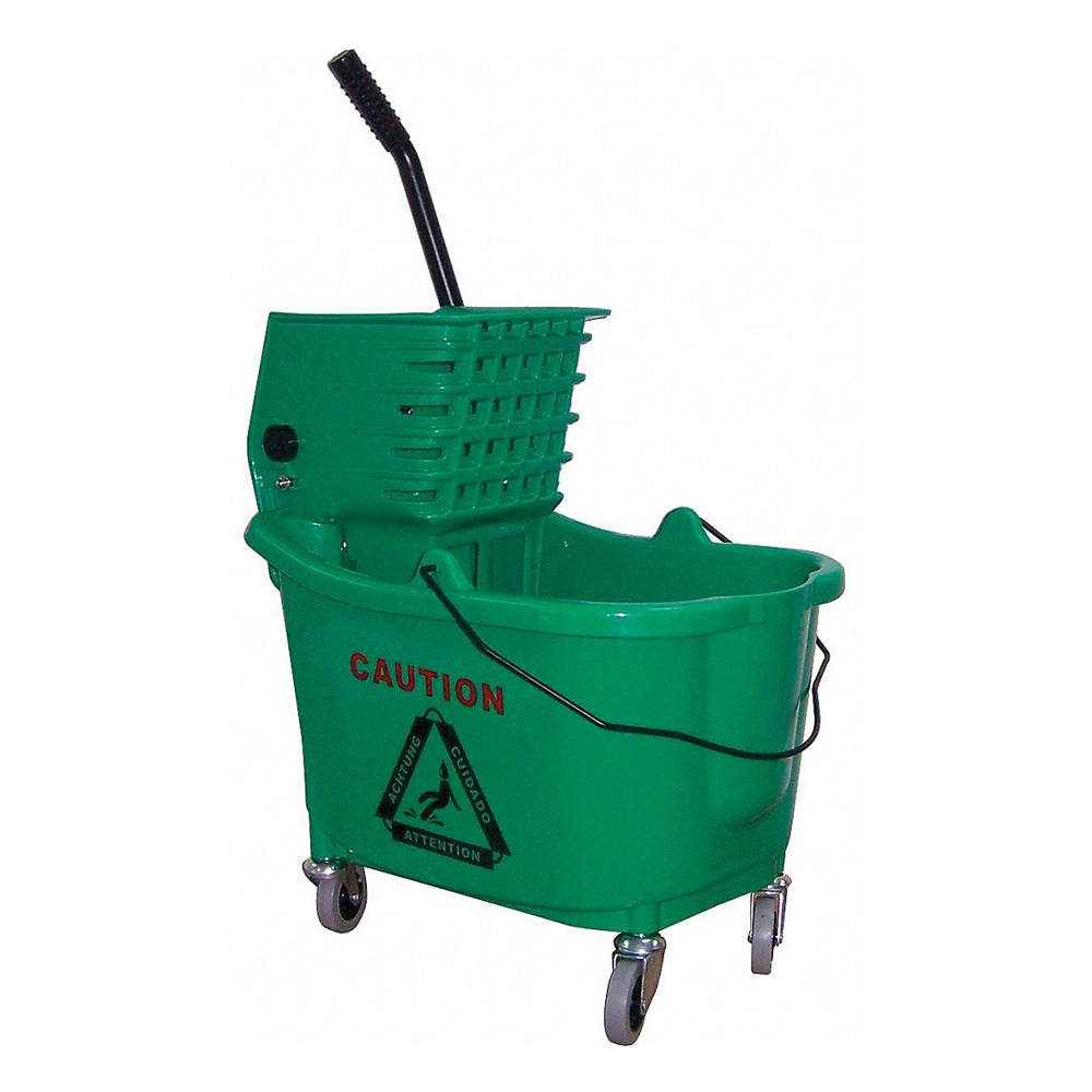 GRAINGER 5CJH8 Mop Bucket and Wringer,Green,8 3/4 gal 5CJH8