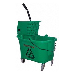 GRAINGER 5CJH8 Mop Bucket and Wringer,Green,8 3/4 gal 5CJH8