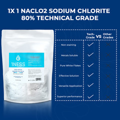 Tech Grade SC Flakes – 80% Pure NaClO₂ – 6 lbs for Water Treatment