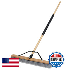 Harper 24 Inch Indoor Smooth-Surface Push Broom Flagged Bristles For Sand Saw