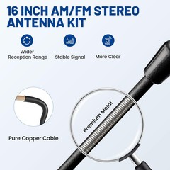 Anina 16 Inch AM/FM Universal Top/Side Mount Antenna for Vehicle Truck Boat ATV