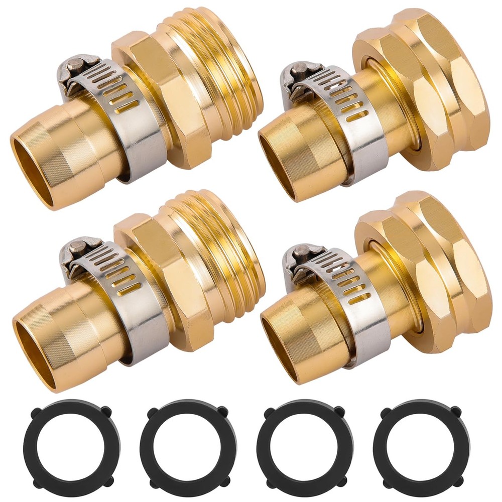 2 Set Garden Hose Repair 2-Set, Fit for 3/4″ or 5/8″ hose(Female & Male)