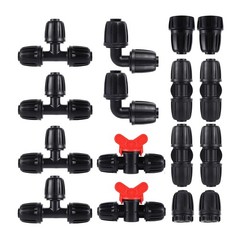 16 Pcs 1/2 inch Tubing Irrigation Fittings kit, Black