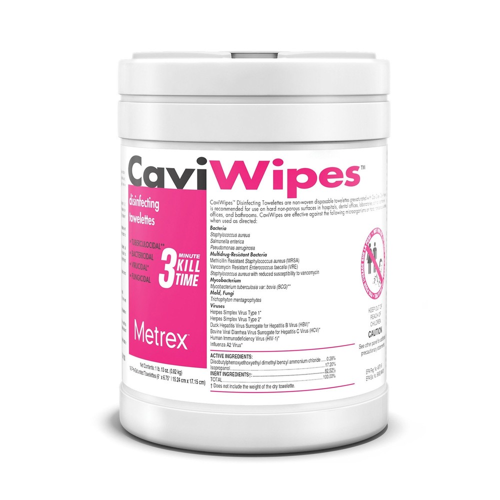 CaviWipes Surface Disinfectant Wipe Canister Alcohol Scent 640 Ct 13-1100