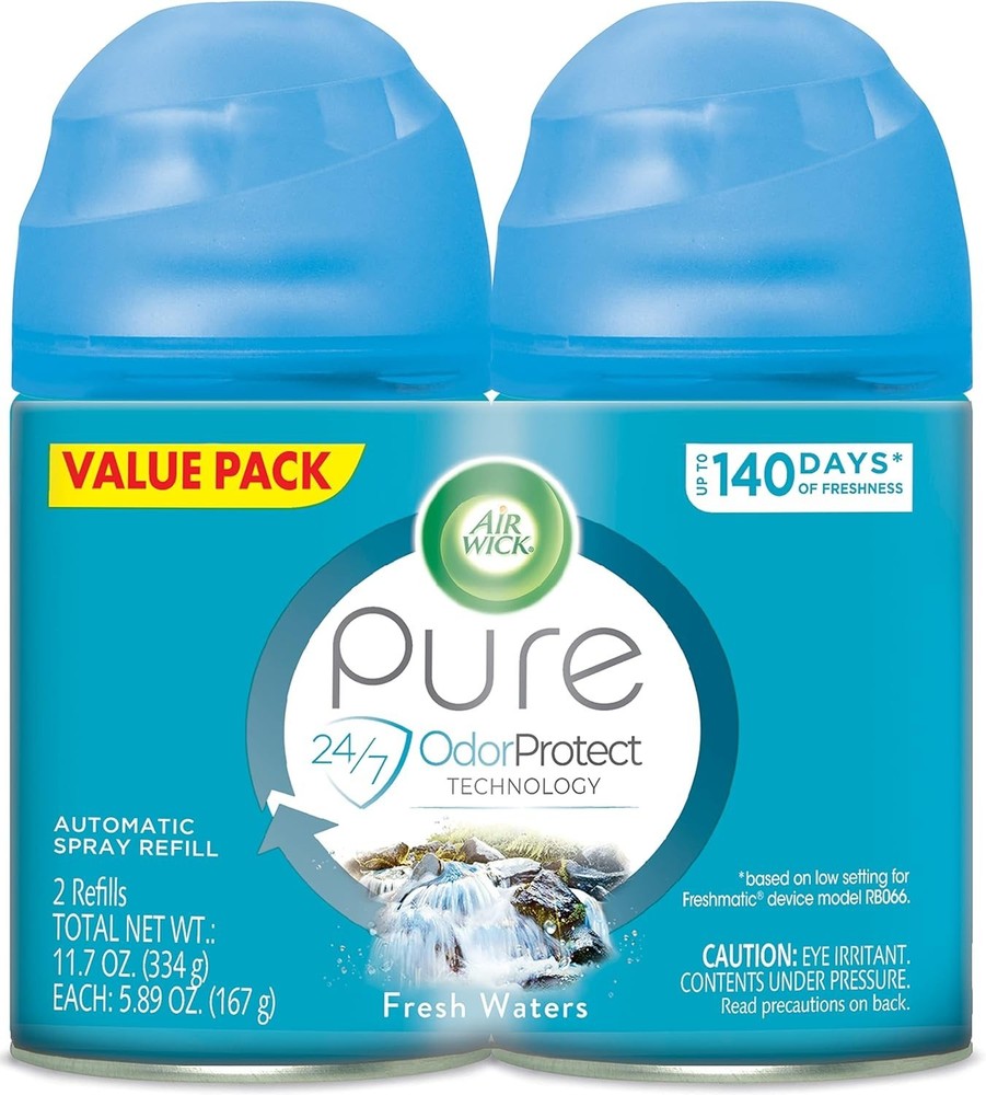 Air Wick Fresh Waters Aerosol Spray Refill 5.89 oz- (2 pack) New