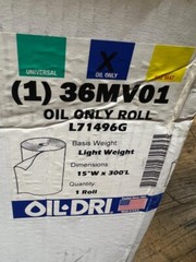 Oil Dri Oil Absorbent Roll Absorbs Oil Only 15″ X 300′ 36MV01 L71496G New In Box