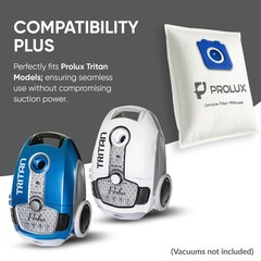 6 pack of HEPA bags and 2 post Filters for the Prolux Tritan series White
