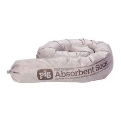 Pig 404 Sorbent Sock, 20 Gal, 3 In X 42 In, Universal, Gray, 40 Pk
