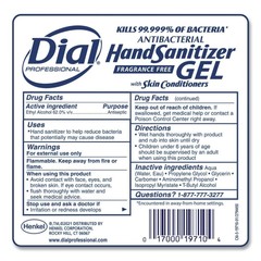 Dial Professional 19717CT 1.2 L Hand Sanitizer Refill – Fragrance-Free 3/CT New
