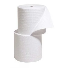 Pig Mat425 Sorbent Roll, 40 Gal, 15 In X 150 Ft, Oil, White, 2 Pk