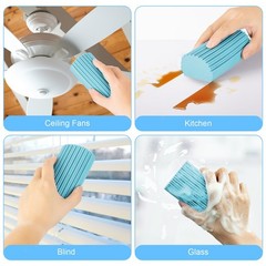 YFUIF 2-Pack Damp Clean Duster Sponge, Magic Sponge Eraser 2PC, Baby Blue