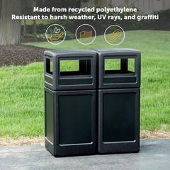 Commercial Zone-73290199 PolyTec 42 Gallon Square Waste Container with Dome L…
