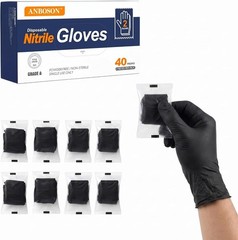 Sanitary Nitrile Gloves Disposable, 40 Pairs (80 Gloves), Indivily
