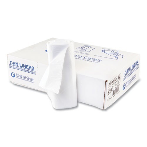 Inteplast Group Can Liners, 33 gal, 16 mic, 33″ x 40″, 25 Bags/Roll, 10 Rolls/CT