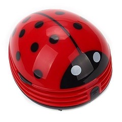 E ECSEM Mini Portable Handheld Cordless Tabletop Crumb Sweeper Desktop Red