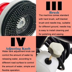 110V 17″ Floor Scrubber Buffer Polisher Carpet/Floor Cleaning＆Polishing Machine