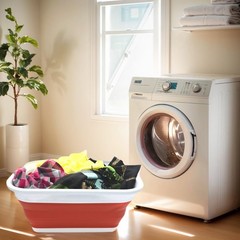 SAMMART 41L (10.8 gallon) Collapsible Plastic Laundry Rectangular, Red