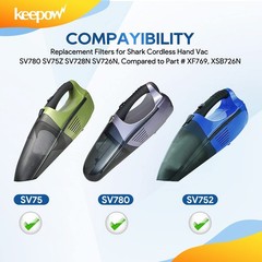Keepow Cordless Vacuum Filter Replacement Compatible Shark Cordless Handheld