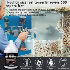 Eazy2Hd Rust Converter for Metal, 1 Gallon Professional Rust Inhibitor, Water-Ba