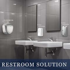 UL Approved Power Commercial Hand Dryer with HEPA Filter High Speed Automatic Wa