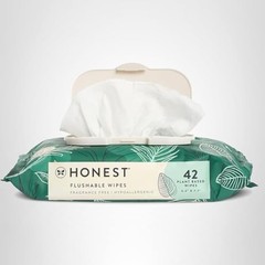 The Honest Company Flushable Wipes for 42 Count (Pack of 8), Tropical Leaves