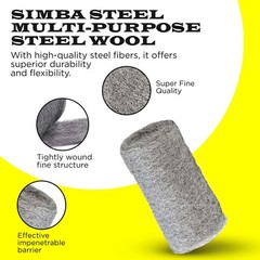 Steel Wool Grade 0000 – 24 pcs Finest Grade for Furniture Cleaning, Mice Control